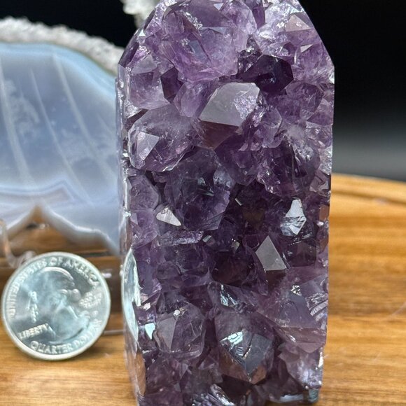 Amethyst Cluster Mini Cut Base Tower Deep Purple Shards Rainbow - Picture 8 of 9